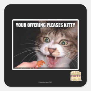 Sticker Carré Votre offre satisfait Kitty