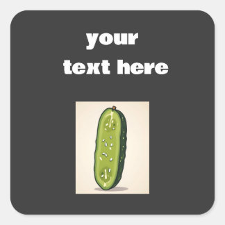 Sticker Carré votre texte ici, amateur de cornichons