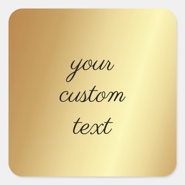 Sticker Carré Votre texte personnalisé ici Modèle Glam Elegant G (Devant)