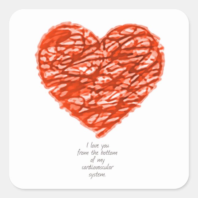 Sticker Carré Vous aimez du fond du système cardiovasculaire (Devant)