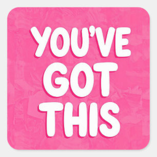 Sticker Carré Vous avez ces mots sur rose