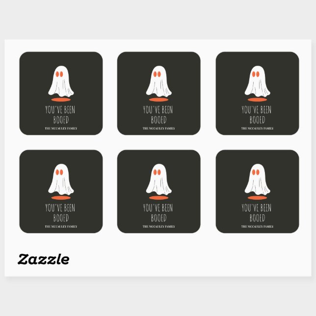 Sticker Carré Vous avez reçu un nom personnalisé famille hallowe (Feuille)