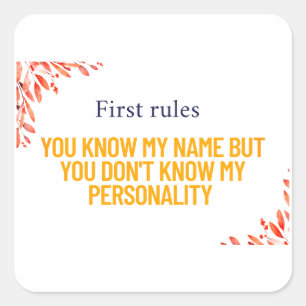 Sticker Carré Vous Connaissez Mon Nom Invitation & Carte Postale