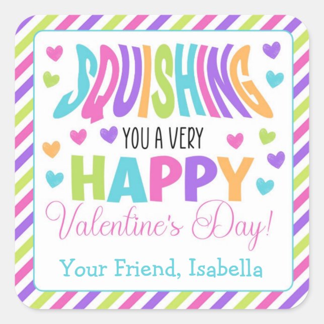 Sticker Carré Vous escroquer un Heureuse Sainte-Valentin (Devant)