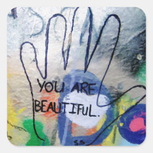 Sticker Carré Vous Êtes De Beaux Graffitis