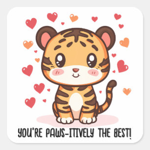 Sticker Carré Vous êtes des pattes-itivement les meilleurs ! Tig