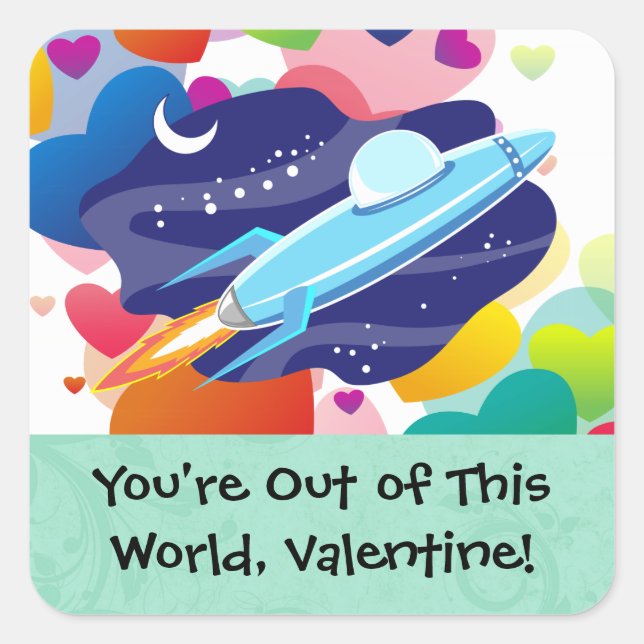 Sticker Carré Vous êtes hors de ce Monde Valentine (Devant)