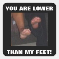 VOUS ÊTES INFÉRIEURE À MES PIEDS !