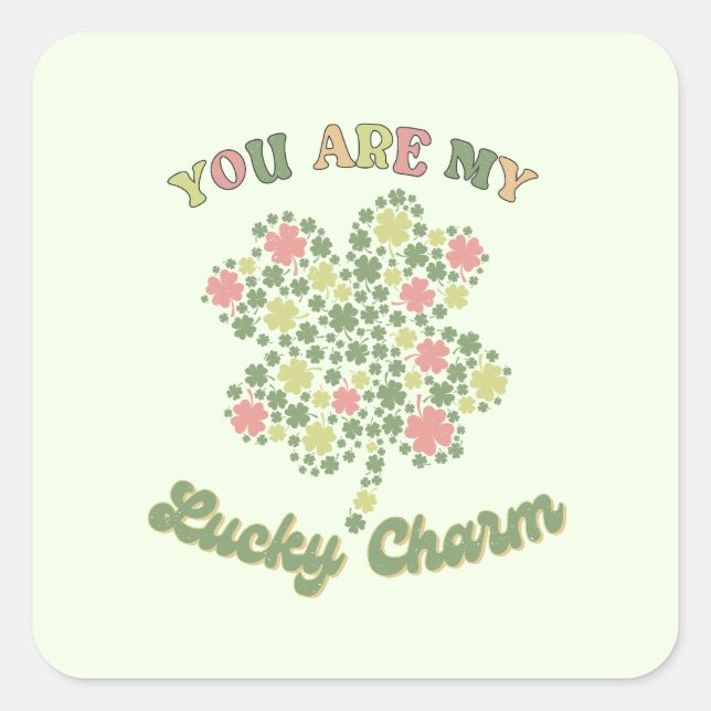 Sticker Carré Vous Êtes Mon Charme Chanceux (Devant)