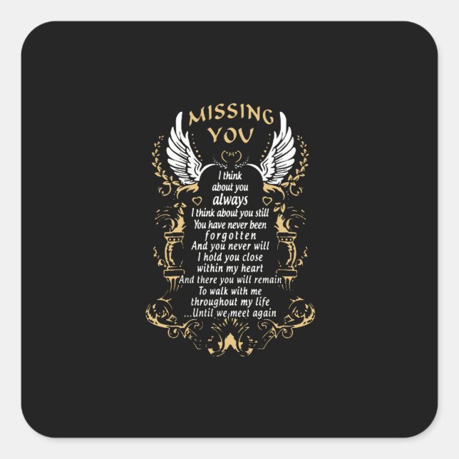 Sticker Carré vous manquant je pense toujours à vous (Devant)