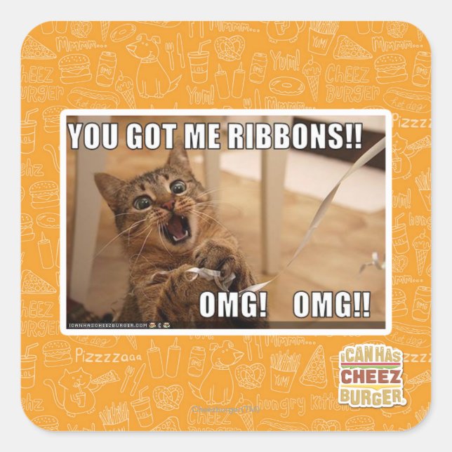 Sticker Carré Vous m'avez des rubans ! ! (Devant)