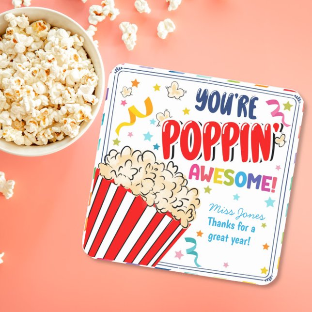 Sticker Carré vous me faites pop merci popcorn volontaire (Créateur téléchargé)