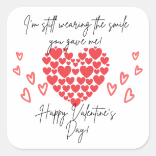 Sticker Carré Vous me faites sourire Bonne Saint Valentin