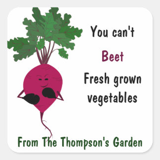 Sticker Carré Vous ne pouvez pas Beet Vegetables frais Petit Sti