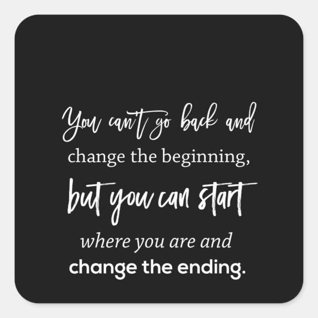 Sticker Carré vous ne pouvez pas revenir en arrière et modifier  (Devant)