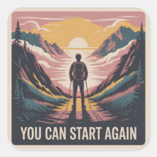 Sticker Carré Vous Pouvez Recommencer