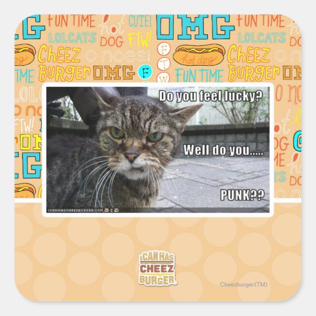 Sticker Carré Vous sentez-vous chanceux ? (Devant)