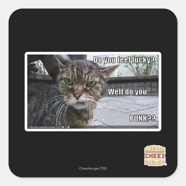 Sticker Carré Vous sentez-vous chanceux ? (Devant)