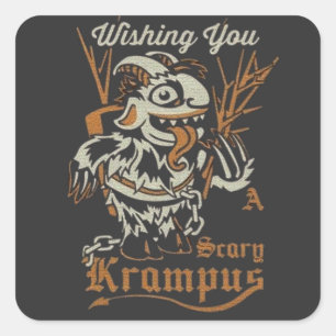 Sticker Carré Vous souhaiter un Krampus effrayant