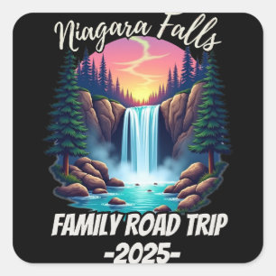 Sticker Carré Voyage à Niagara Falls en famille Road Trip hommes