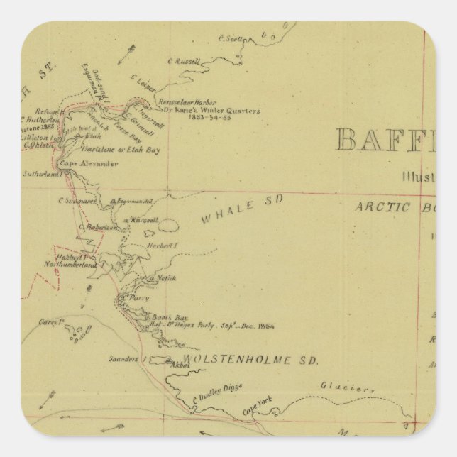 Sticker Carré Voyage dans la baie de Baffin (Devant)