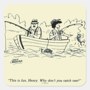 Sticker Carré Voyage de pêche