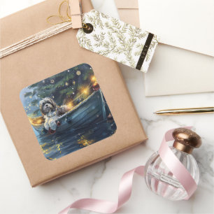 Sticker Carré Voyage festif de Noël Havanais