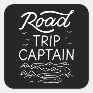 Sticker Carré Voyage sur route Capitaine I