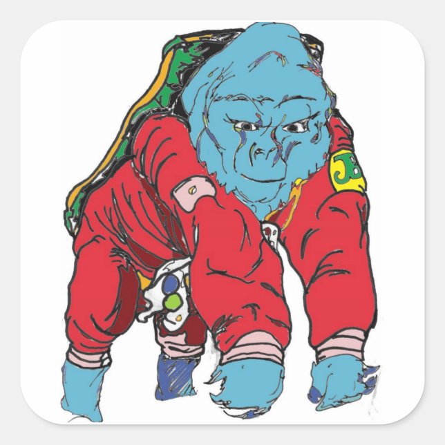 Sticker Carré Voyageur intrépide (Devant)