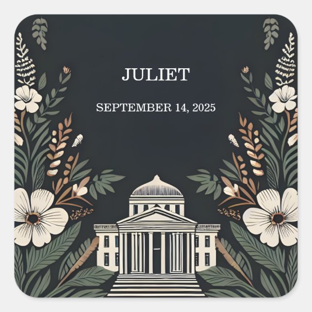 Sticker Carré Vraiment engager les années 70 80s Courthouse Fête (Devant)