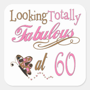 Sticker Carré Vraiment fabuleux 60e anniversaire