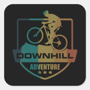 Sticker Carré Vtt Downhill Vélo de Montagne