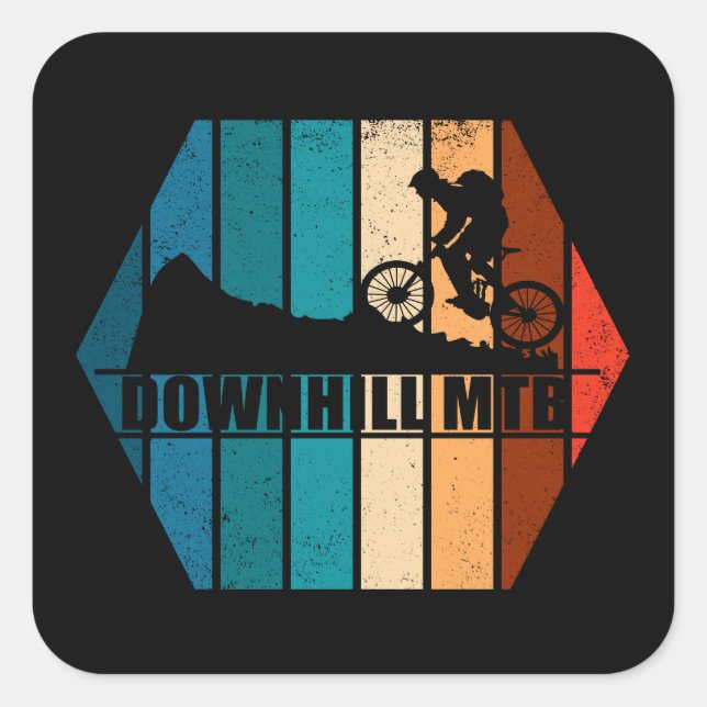 Sticker Carré VTT Downhill Vélo de Montagne (Devant)