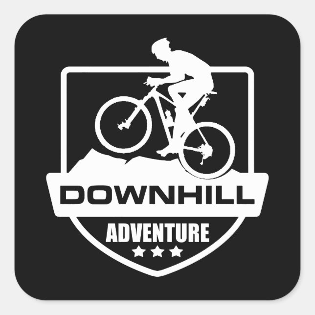 Sticker Carré Vtt Downhill Vélo de Montagne (Devant)