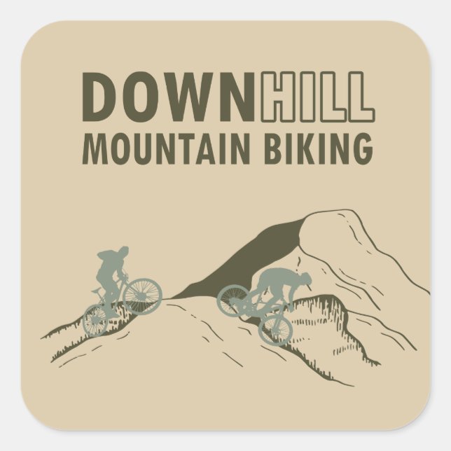 Sticker Carré VTT Downhill Vélo de Montagne (Devant)