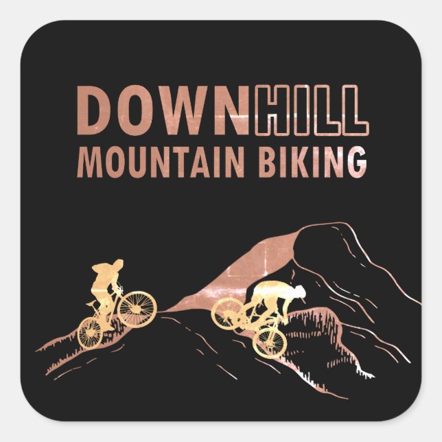 Sticker Carré VTT Downhill Vélos de Montagne (Devant)