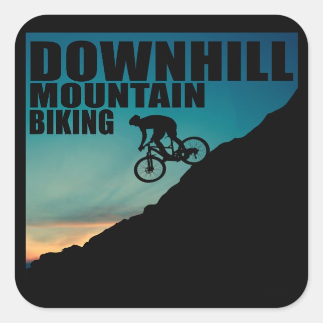Sticker Carré VTT Downhill Vélos de Montagne (Devant)