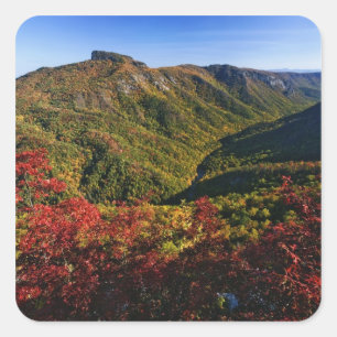 Sticker Carré Vue automnale de la gorge de Linville souvent appe