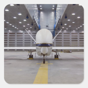 Sticker Carré Vue de face d'un avion sans pilote Global Hawk