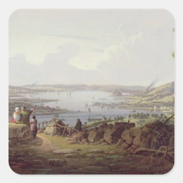 Sticker Carré Vue de Greenock, Écosse (Devant)