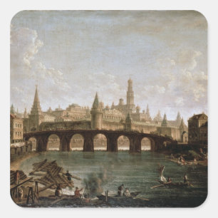 Sticker Carré Vue de Kremlin et du pont de Kamenny