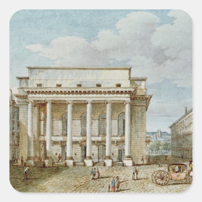 Sticker Carré Vue de la façade du théâtre Italien (Devant)