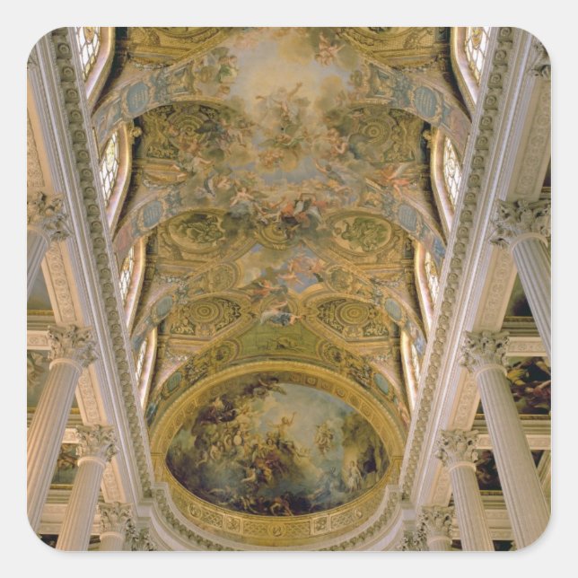 Sticker Carré Vue de la galerie du roi et de la voûte au plafond (Devant)