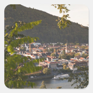 Sticker Carré Vue de la vieille ville de Heidelberg