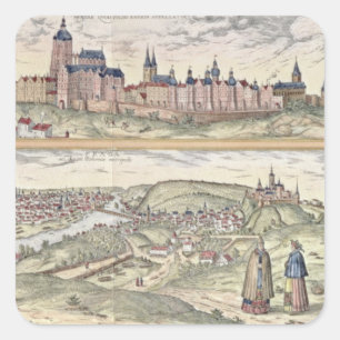 Sticker Carré Vue de l'apparence de Prague (ci-dessus) le palais
