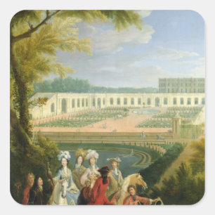 Sticker Carré Vue de l'Orangerie à Versailles, après 1697