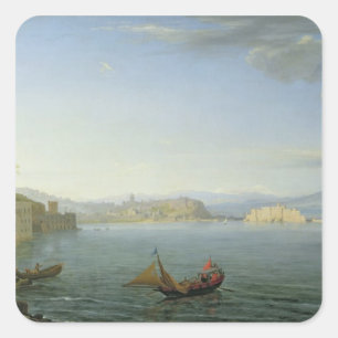 Sticker Carré Vue de Naples, 1750
