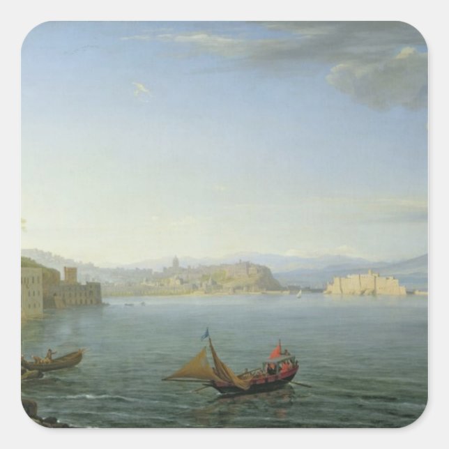 Sticker Carré Vue de Naples, 1750 (Devant)
