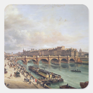 Sticker Carré Vue de Pont Neuf, 1832
