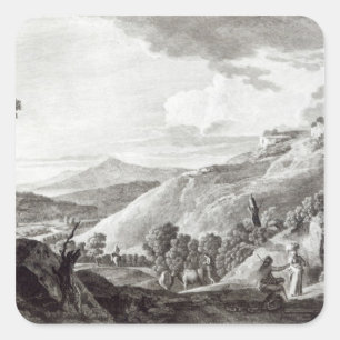 Sticker Carré Vue de Tarquinia et de Corneto